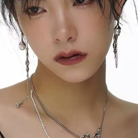 Pearl Long Drop Earring Women Asymmetric Fashion Design Jewelry Elegant Pearl - Picture 5 of 14